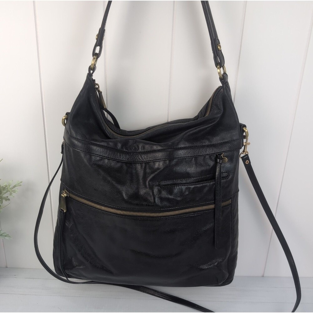Hobo Liberty Black Leather Convertible Crossbody Shoulder Bag Purse